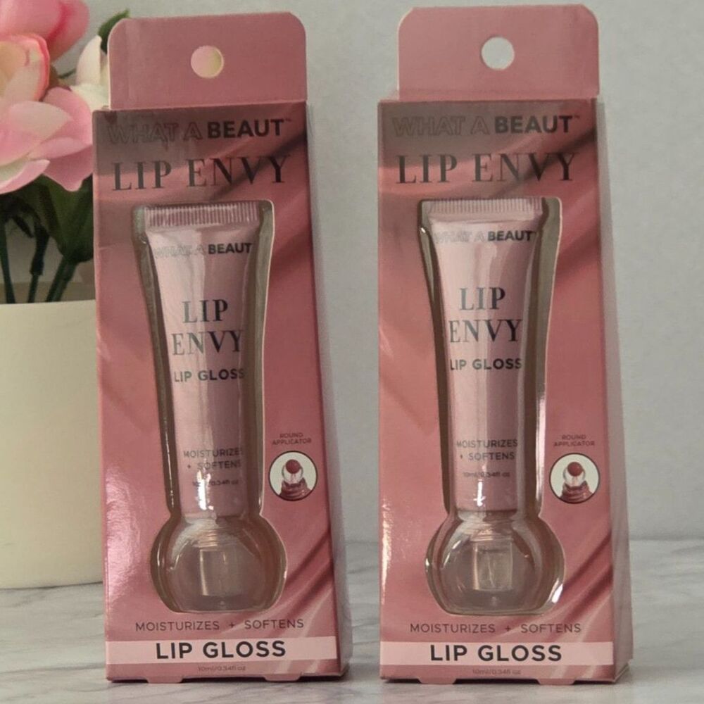 What A Beaut Lip Envy Moisturizing Lip Gloss #25 2-Pack NEW
